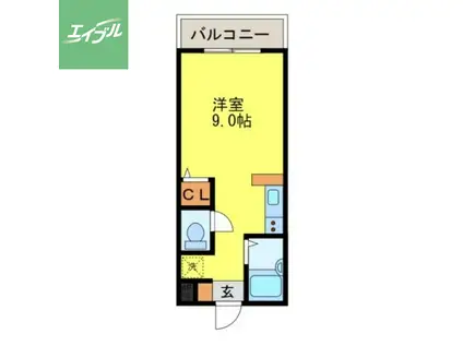 道ノ尾SC(ワンルーム/2階)の間取り写真