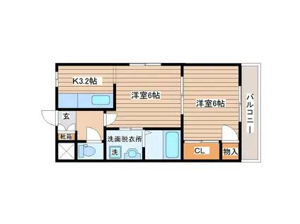 リヴィエールI(1LDK/1階)の間取り写真