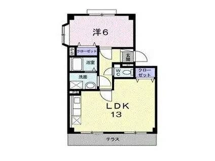 ヴィクトワール壱番館(1LDK/1階)の間取り写真