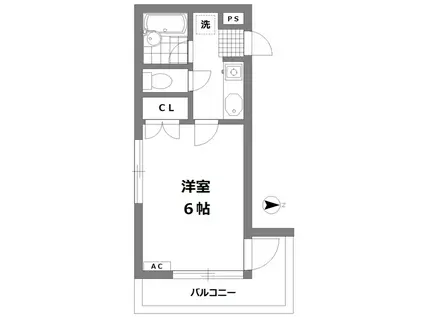 ミレニア赤堤(1K/2階)の間取り写真