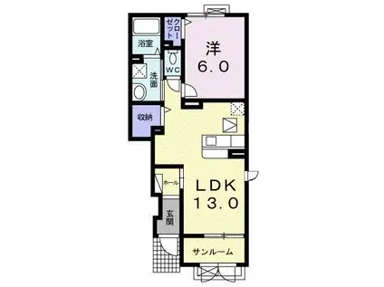 サニー・レジデンスII(1LDK/1階)の間取り写真