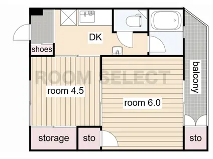 名城マンション(2DK/3階)の間取り写真