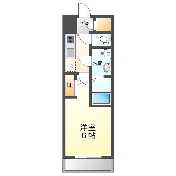 S-RESIDENCE野並駅前BROAD(1K/9階)の間取り写真