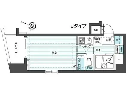フェニックス横濱井土ヶ谷(1K/7階)の間取り写真