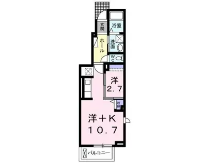 グランソレイユHMI(1K/1階)の間取り写真