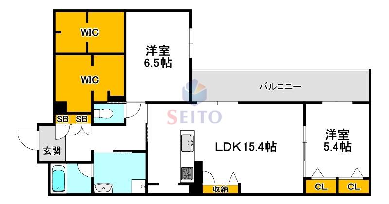 ハムステッドアレー(2LDK/3階)の間取り写真