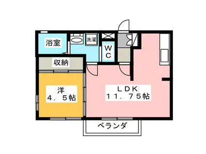 グランシャリオK(1LDK/2階)の間取り写真