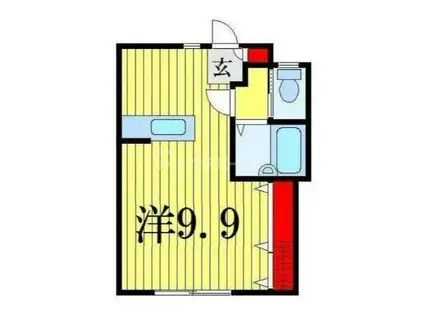 ステイツ高砂II(ワンルーム/1階)の間取り写真