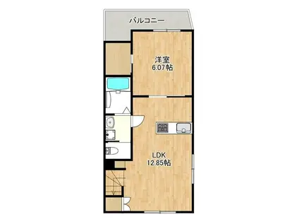 ルシェル羽田(1LDK/3階)の間取り写真