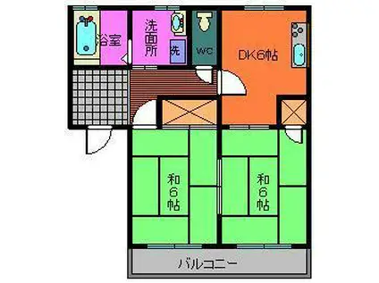 グランドメゾン装束(2DK/1階)の間取り写真