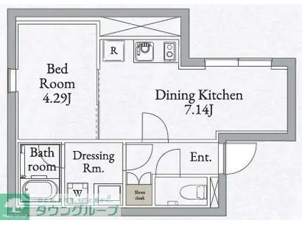 LIVEFLAT高田馬場(1DK/3階)の間取り写真