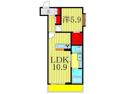 リラフォート(1LDK/3階)の間取り写真