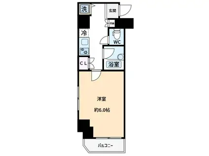 スカイコート神楽坂壱番館 2階(1K/2階)の間取り写真