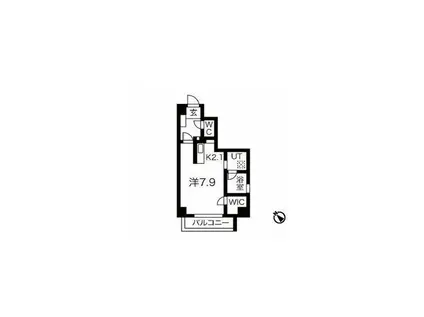 グリューネ白山(ワンルーム/3階)の間取り写真