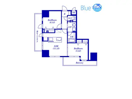 ロワール湘南藤沢(2LDK/4階)の間取り写真