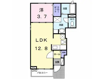 サニープレイスA(1LDK/1階)の間取り写真