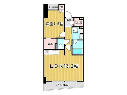 淀川ウエストタワー(1LDK/9階)の間取り写真