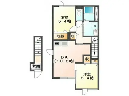 グランメゾンII(2LDK/2階)の間取り写真