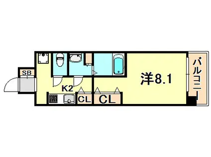 W-STYLE神戸Ⅱ(1K/6階)の間取り写真