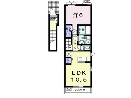 ラポール III(1LDK/2階)の間取り写真