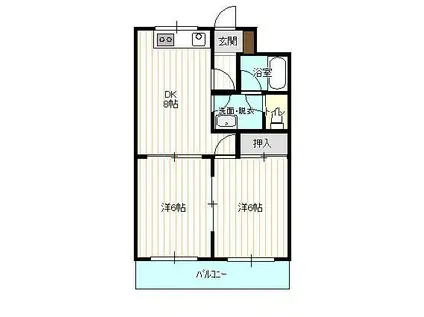 キャッスルシャインA(2DK/3階)の間取り写真