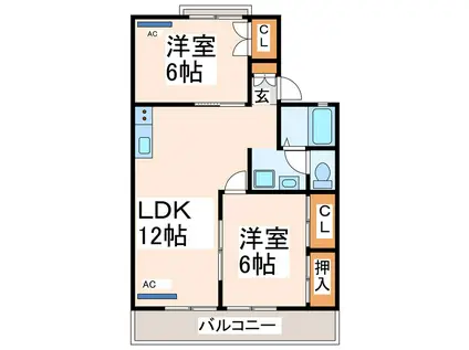 セジュールHAYASHI(2LDK/1階)の間取り写真