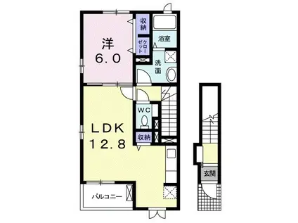 アニメート小山(1LDK/2階)の間取り写真