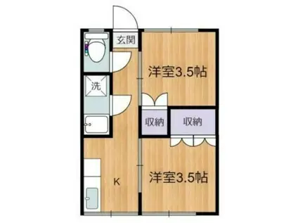 千代荘(2K/2階)の間取り写真