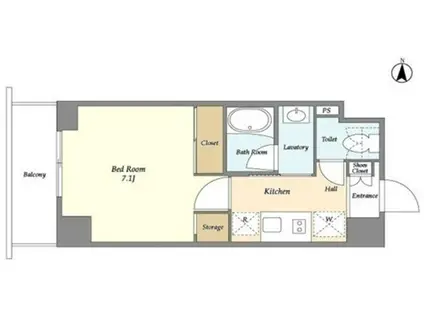 バウスフラッツ住吉(1K/2階)の間取り写真