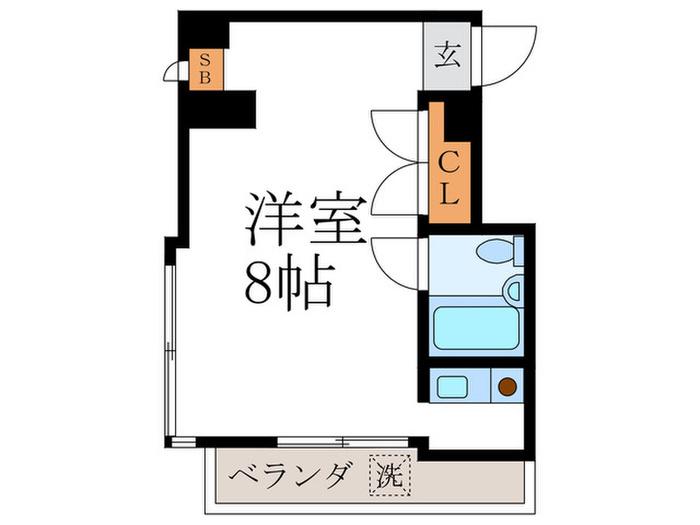 K・WARP(ワンルーム/4階)の間取り写真