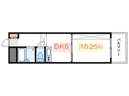 クリスタルコーポ大島(1K/2階)の間取り写真