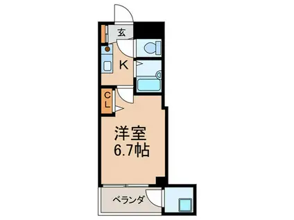 アーロカ・ナビ(1K/2階)の間取り写真