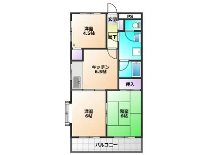 アンデス日興(3DK/1階)の間取り写真