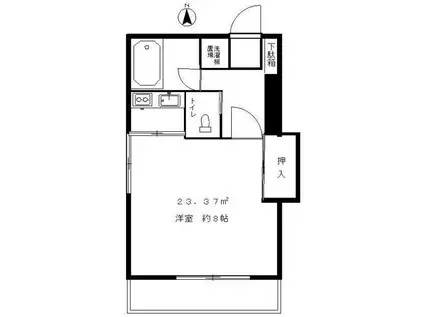 グランディール桜台(1K/3階)の間取り写真