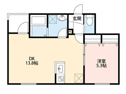 CRECIA稲毛町(1LDK/3階)の間取り写真