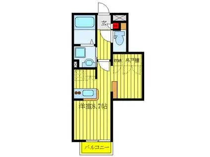 ブランミュールII(ワンルーム/2階)の間取り写真