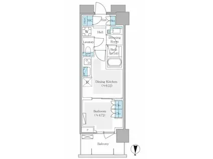 パークシティ中野ザタワー エアーズ(1DK/22階)の間取り写真
