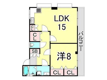 サン・クレオ(1LDK/3階)の間取り写真