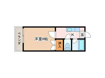 キャピタルオシダ(1K/2階)の間取り写真