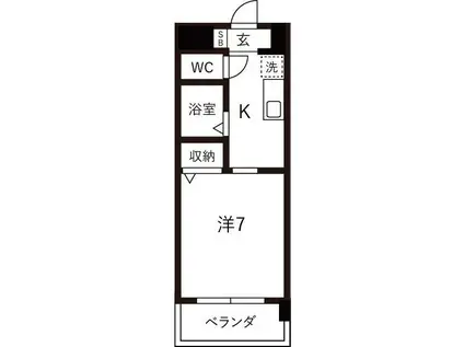 クリエイティブ一宮(1K/5階)の間取り写真
