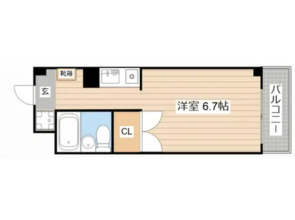 グランディオール(1K/1階)の間取り写真