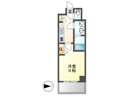 ディアレイシャス泉(1K/2階)の間取り写真