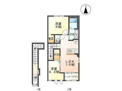 フェリーチェ(2LDK/2階)の間取り写真