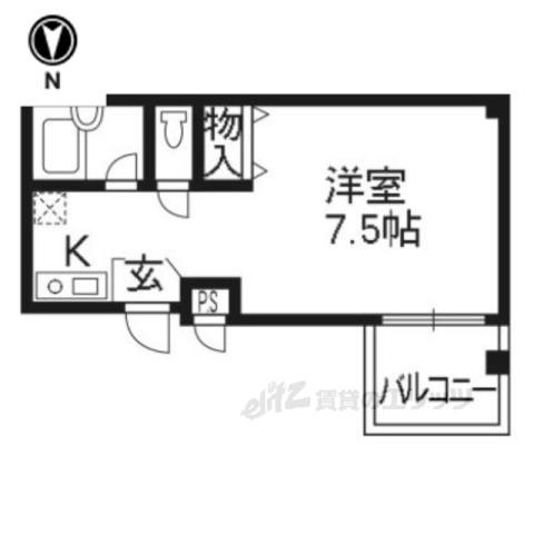 ワンダーコスモスベン(ワンルーム/2階)の間取り写真
