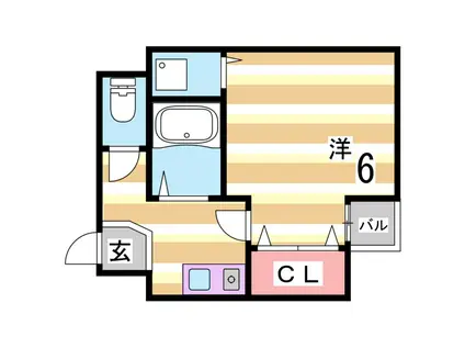 シュープリーム(1K/4階)の間取り写真