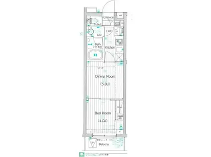 ガーラ・ステーション川崎久地(1DK/1階)の間取り写真