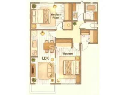 クリスタルパレス(2LDK/2階)の間取り写真