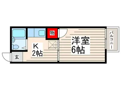 プルミエ・ド・クレールII(1K/2階)の間取り写真