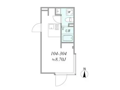 TRIAS185(1DK/2階)の間取り写真