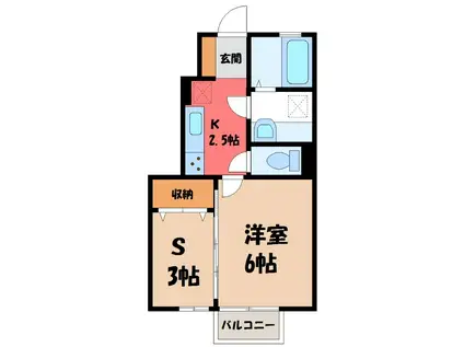 エスポワール(2K/1階)の間取り写真